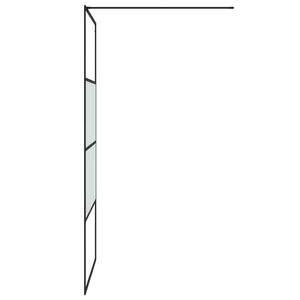 Duschwand für Begehbare Dusche Schwarz 100x195 cm Halbmatt ESG