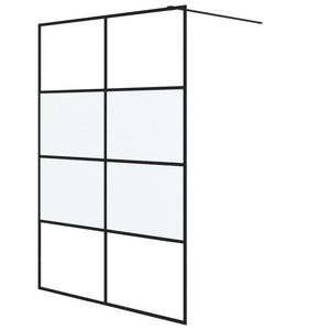 vidaXL Paroi de douche à l'italienne noir mat 140x195 cm verre ESG