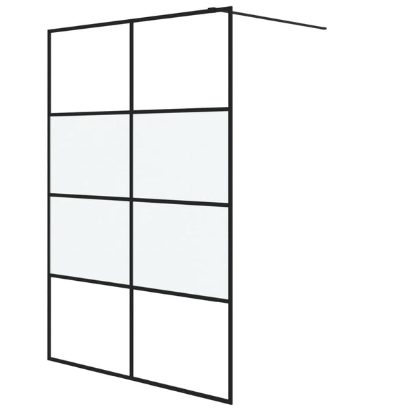 vidaXL Paroi de douche à l'italienne noir mat 140x195 cm verre ESG