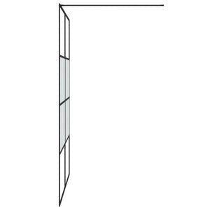 vidaXL Paroi de douche à l'italienne noir mat 140x195 cm verre ESG