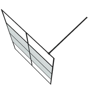 vidaXL Paroi de douche à l'italienne noir mat 140x195 cm verre ESG