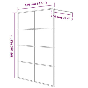 vidaXL Paroi de douche à l'italienne noir mat 140x195 cm verre ESG