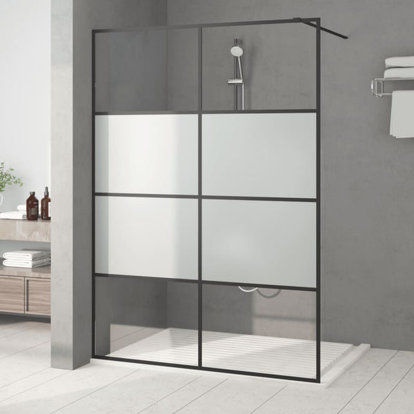 vidaXL Paroi de douche à l'italienne noir mat 140x195 cm verre ESG