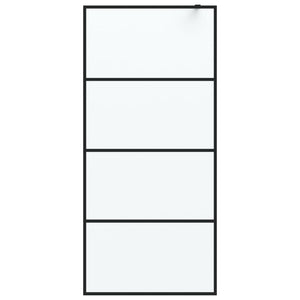 Duschwand für Begehbare Dusche Schwarz 90x195cm Matt ESG-Glas