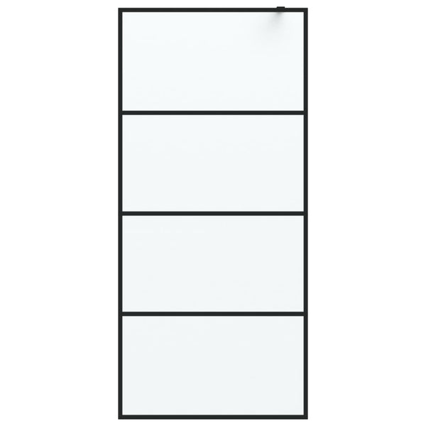 Duschwand für Begehbare Dusche Schwarz 90x195cm Matt ESG-Glas