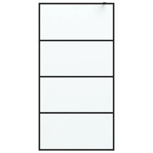 Duschwand für Walk-In Dusche Schwarz 100x195 cm ESG Mattiert