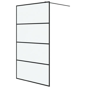 Duschwand für Begehbare Dusche Schwarz 115x195 cm Matt ESG-Glas