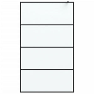 Duschwand für Begehbare Dusche Schwarz 115x195 cm Matt ESG-Glas
