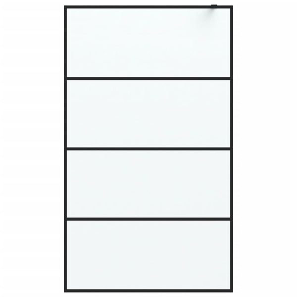 Duschwand für Begehbare Dusche Schwarz 115x195 cm Matt ESG-Glas