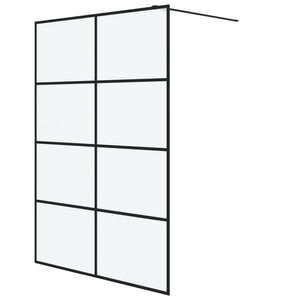 Duschwand für Begehbare Dusche Schwarz 140x195 cm Matt ESG-Glas