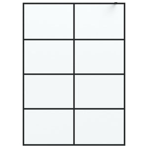 Duschwand für Begehbare Dusche Schwarz 140x195 cm Matt ESG-Glas