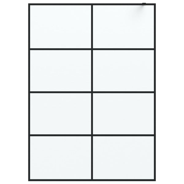 Duschwand für Begehbare Dusche Schwarz 140x195 cm Matt ESG-Glas