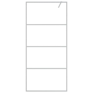 Duschwand für Begehbare Dusche Silbern 90x195cm ESG-Klarglas