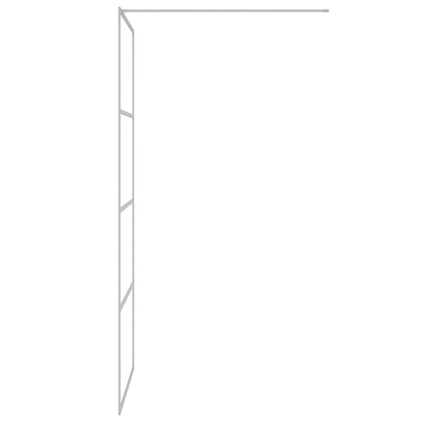 Duschwand für Begehbare Dusche Silbern 90x195cm ESG-Klarglas