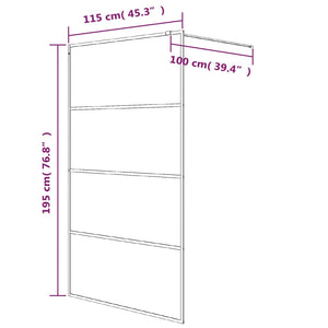 Duschwand für Begehbare Dusche Silbern 115x195 cm ESG-Klarglas