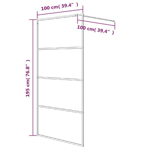 Duschwand für Begehbare Dusche Weiß 100x195 cm ESG-Klarglas
