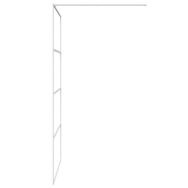 Duschwand für Begehbare Dusche Weiß 115x195 cm ESG-Klarglas