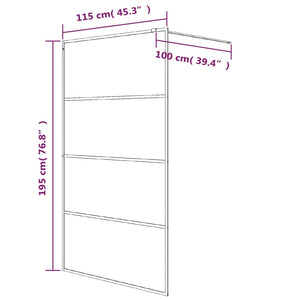 Duschwand für Begehbare Dusche Weiß 115x195 cm ESG-Klarglas