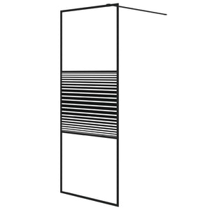Duschwand für Begehbare Dusche Schwarz 80x195 cm ESG-Glas Klar