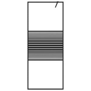 Duschwand für Begehbare Dusche Schwarz 80x195 cm ESG-Glas Klar