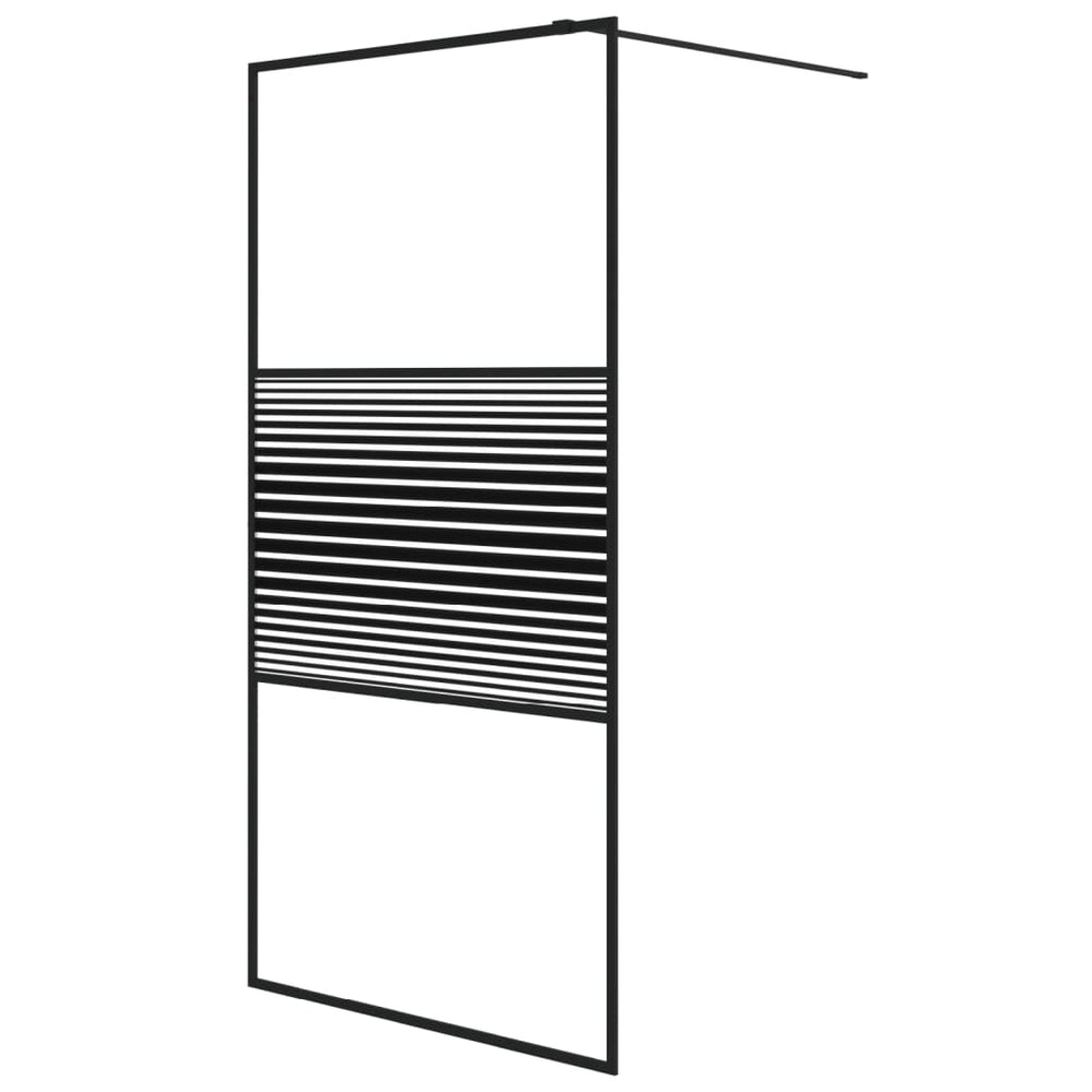 Duschwand für Begehbare Dusche Schwarz 100x195 cm ESG-Glas Klar