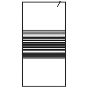 Duschwand für Begehbare Dusche Schwarz 100x195 cm ESG-Glas Klar