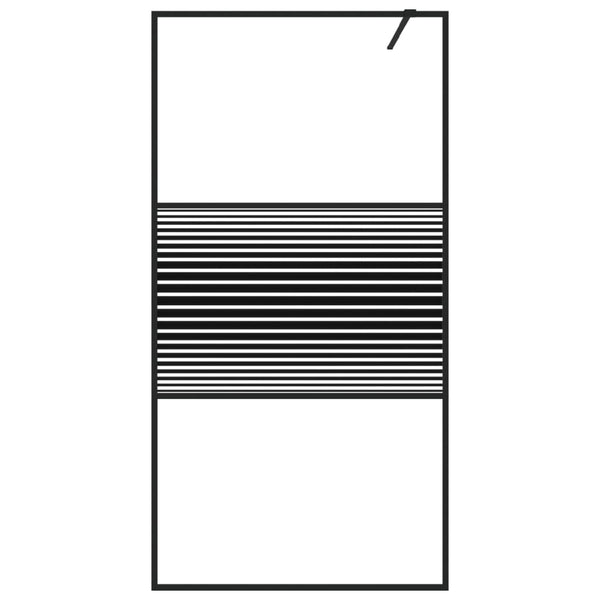 Duschwand für Begehbare Dusche Schwarz 100x195 cm ESG-Glas Klar