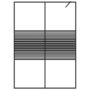 Duschwand für Begehbare Dusche Schwarz 140x195 cm ESG-Glas Klar