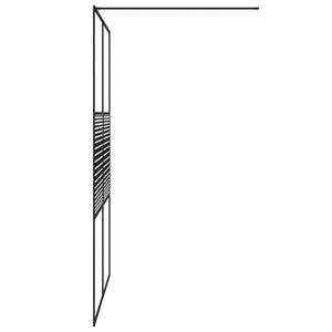 Duschwand für Begehbare Dusche Schwarz 140x195 cm ESG-Glas Klar