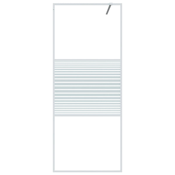 Duschwand für Begehbare Dusche Weiß 80x195 cm ESG-Klarglas
