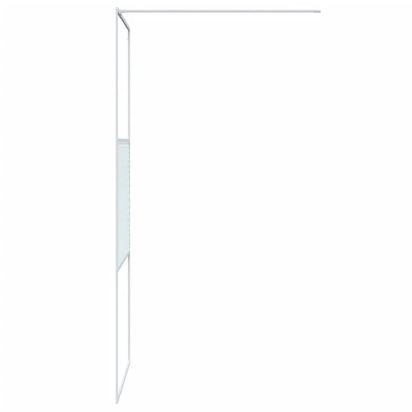 Duschwand für Begehbare Dusche Weiß 80x195 cm ESG-Klarglas