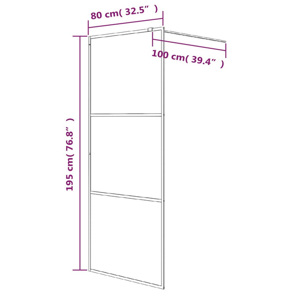 Duschwand für Begehbare Dusche Weiß 80x195 cm ESG-Klarglas