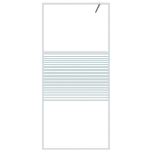 Duschwand für Begehbare Dusche Weiß 90x195 cm ESG-Klarglas