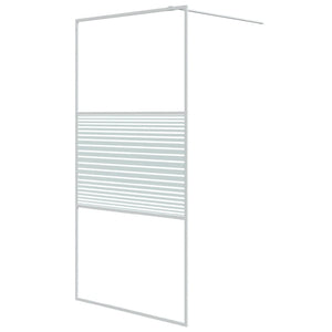 Duschwand für Begehbare Dusche Weiß 100x195 cm ESG-Klarglas