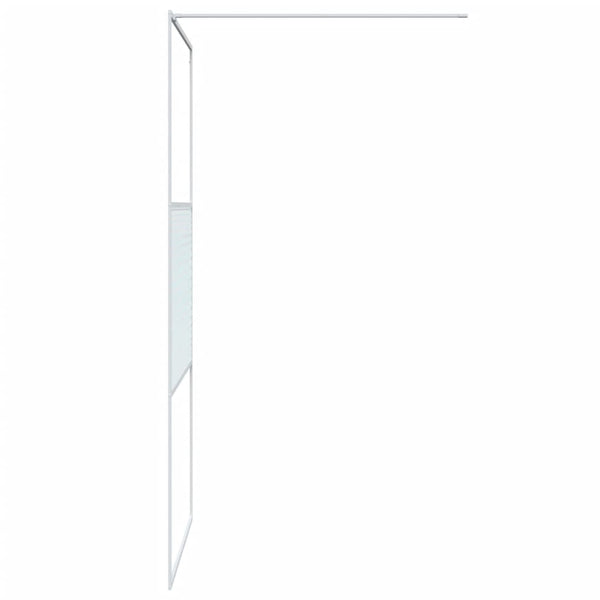 Duschwand für Begehbare Dusche Weiß 100x195 cm ESG-Klarglas