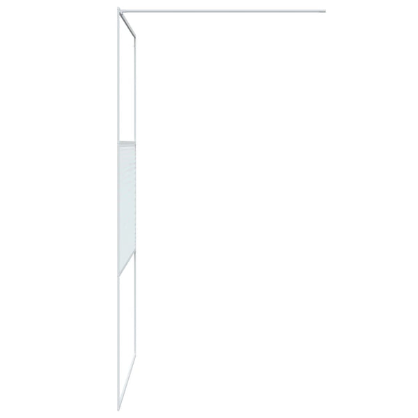 Duschwand für Begehbare Dusche Weiß 115x195 cm ESG-Klarglas