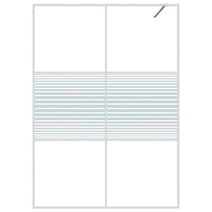 Duschwand für Begehbare Dusche Weiß 140x195 cm ESG-Klarglas