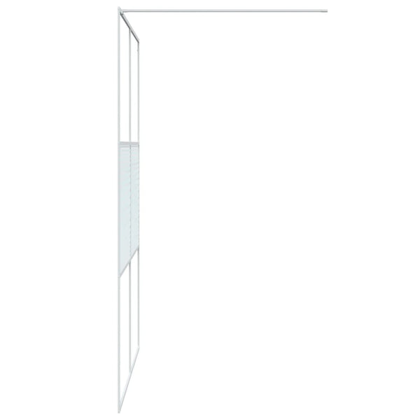 Duschwand für Begehbare Dusche Weiß 140x195 cm ESG-Klarglas