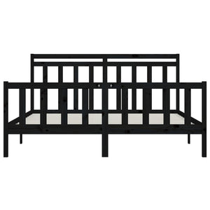 Massivholzbett Schwarz Kiefer 200x200 cm