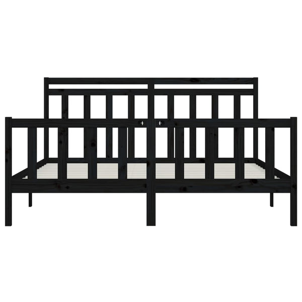 Massivholzbett Schwarz Kiefer 200x200 cm