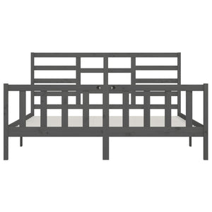 Massivholzbett Grau Kiefer 200x200 cm