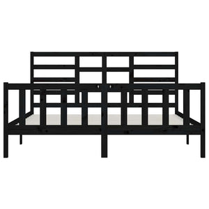 Massivholzbett Schwarz Kiefer 200x200 cm