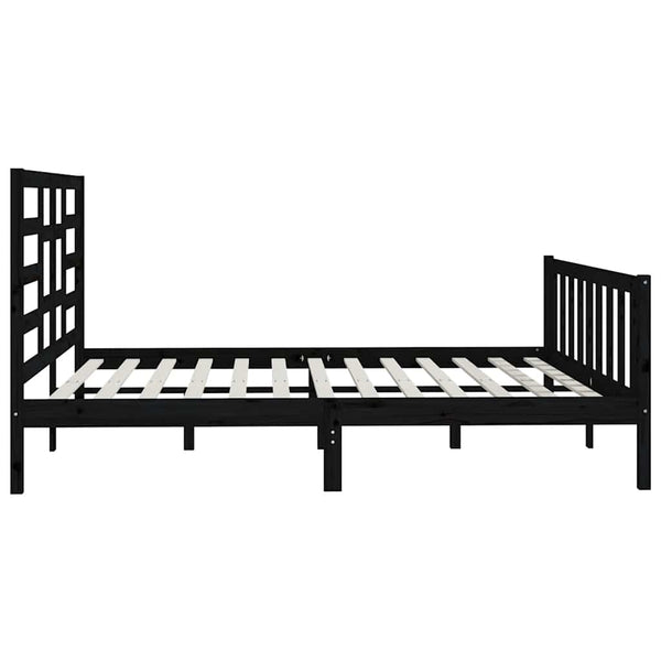 Massivholzbett Schwarz Kiefer 200x200 cm
