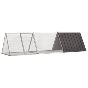 Kaninchenkäfig Anthrazit 302,5x80,5x71 cm Verzinkter Stahl