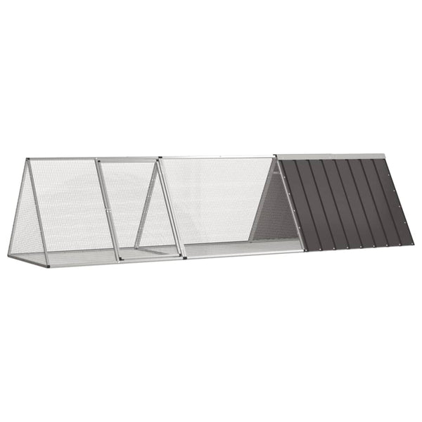 Kaninchenkäfig Anthrazit 302,5x80,5x71 cm Verzinkter Stahl