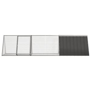 Kaninchenkäfig Anthrazit 302,5x80,5x71 cm Verzinkter Stahl