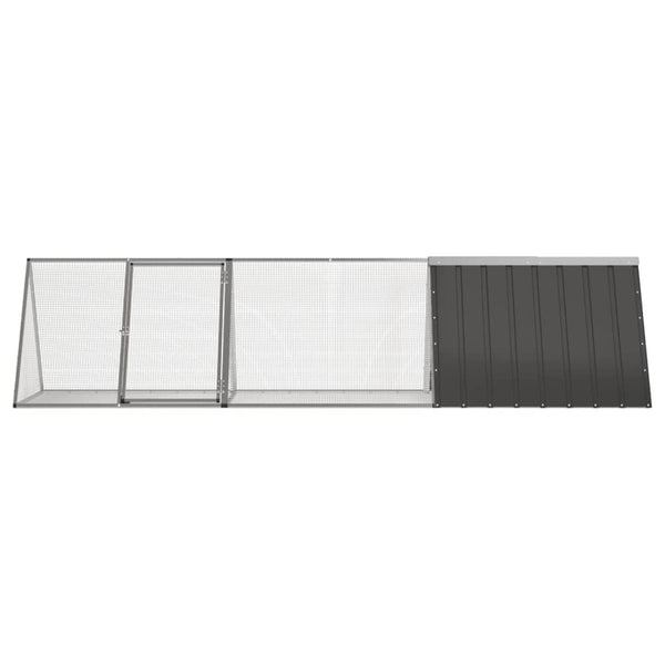 Kaninchenkäfig Anthrazit 302,5x80,5x71 cm Verzinkter Stahl