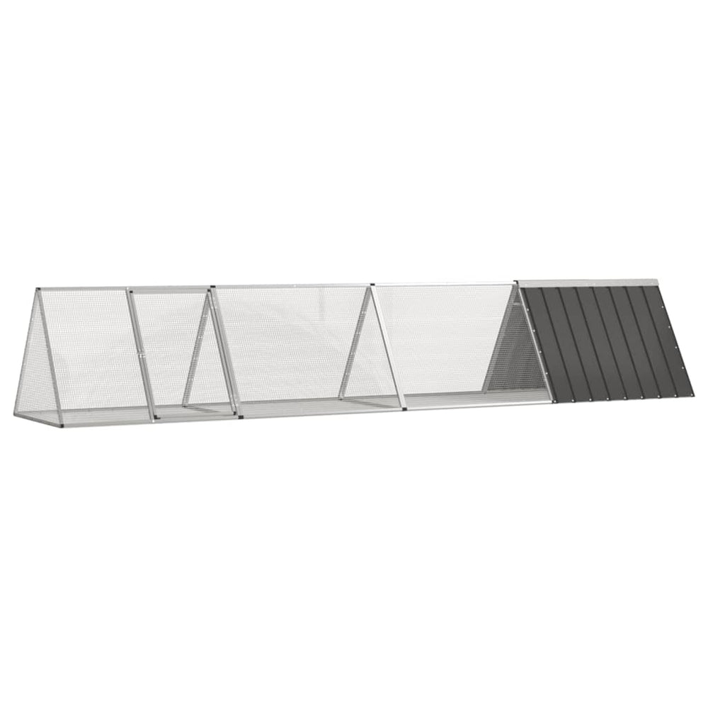 Kaninchenkäfig Anthrazit 403,5x80,5x71 cm Verzinkter Stahl
