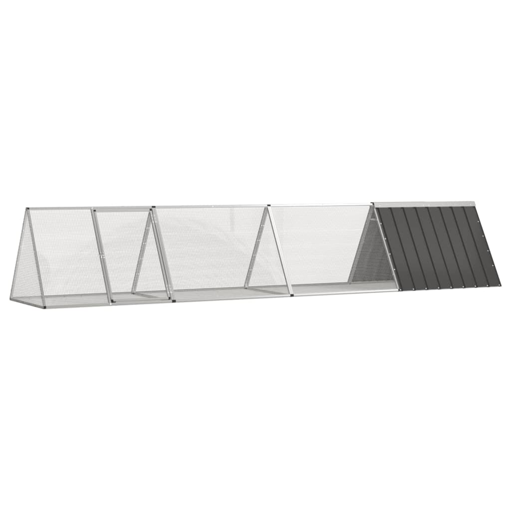 Kaninchenkäfig Anthrazit 403,5x80,5x71 cm Verzinkter Stahl