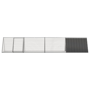 Kaninchenkäfig Anthrazit 403,5x80,5x71 cm Verzinkter Stahl